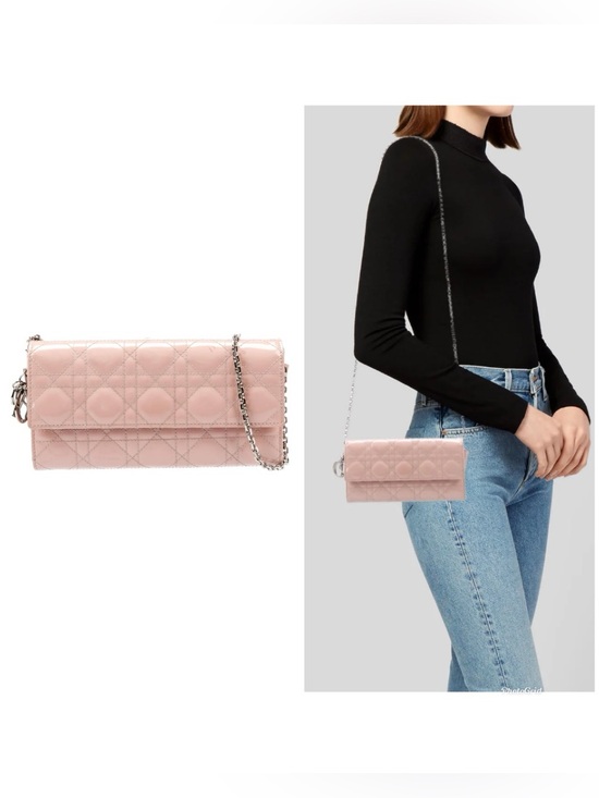 Dior Handbags - DIOR Patent Cannage Lady Dior Rendez-Vous Croisière Wallet on Chain Charm Pink